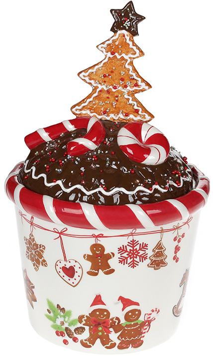 Банка для сладостей керамическая пряниковая сказка елка 2 л