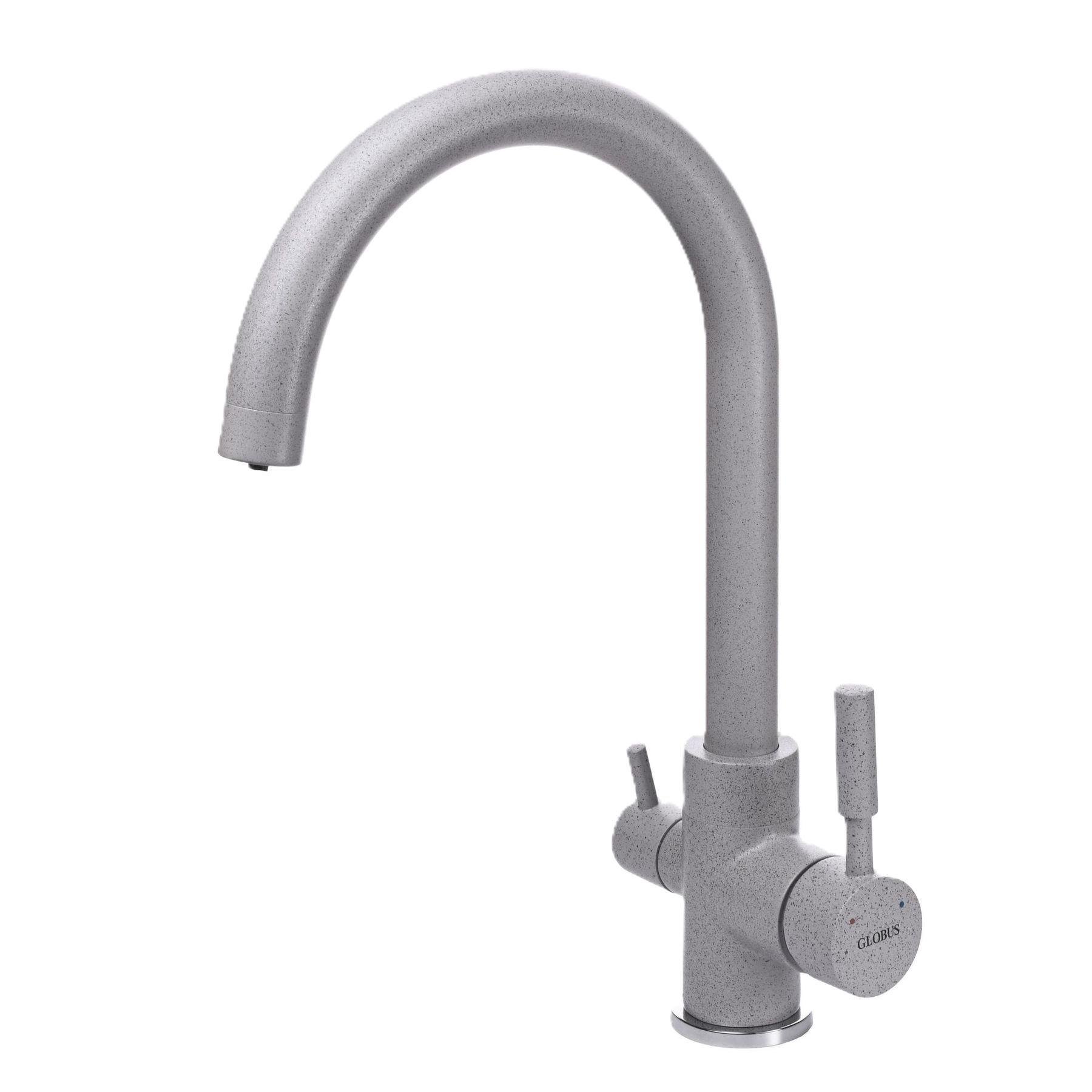 Кран на кухню Globus Lux с подключением к осмос-фильтру Серый камень (19230)