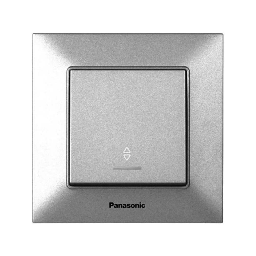 Выключатель одноклавишный Panasonic Arkedia Slim проходной с подсветкой Серебристый (24754767)
