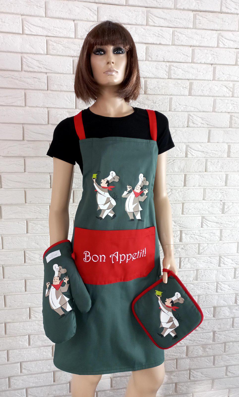 Фартук Maison D'or Kitchen Green/Red (CN10956)