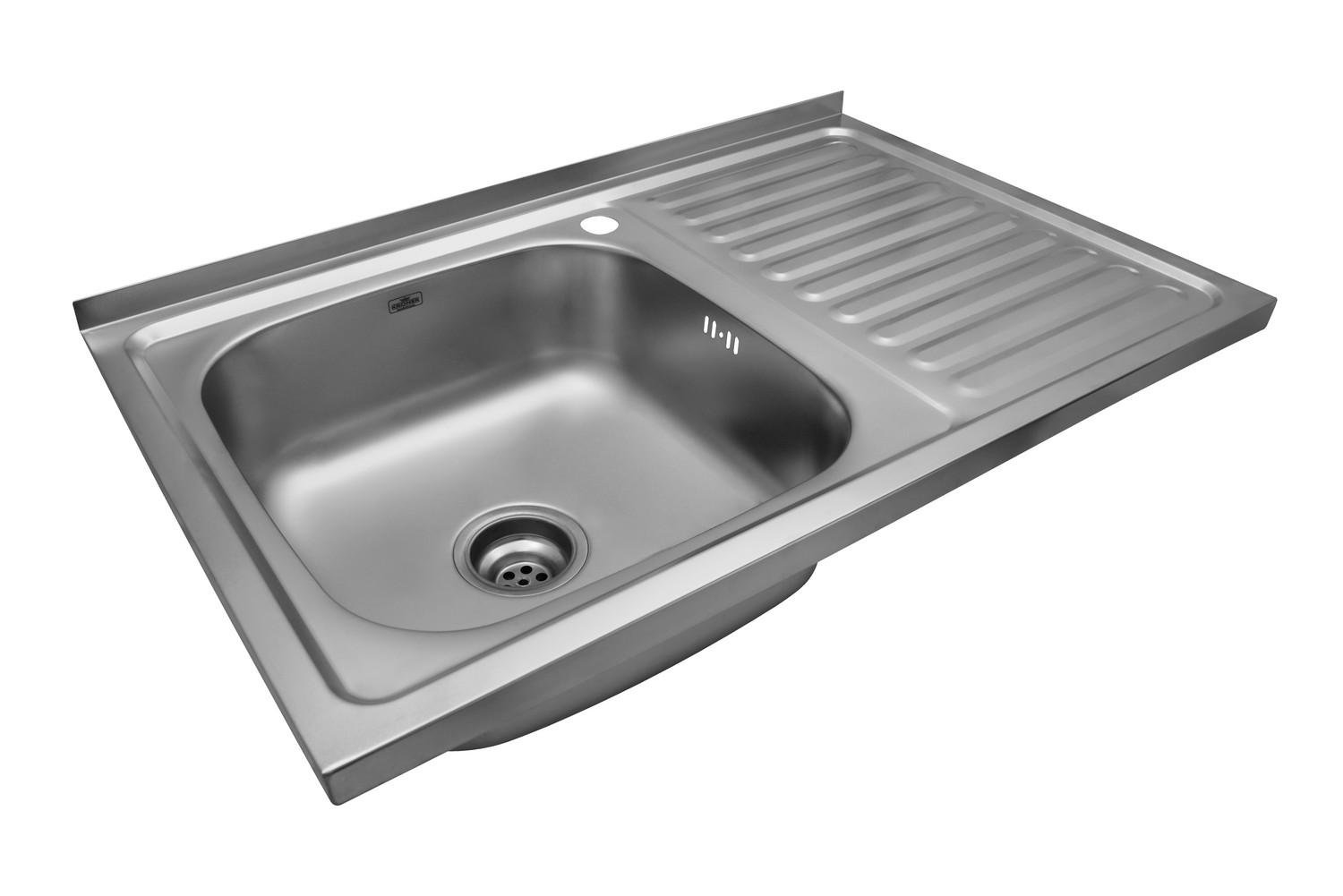Мийка кухонна Kroner CV022820 з нержавіючої сталі прямокутна 800x500 мм 0.8 мм (25956331) - фото 2