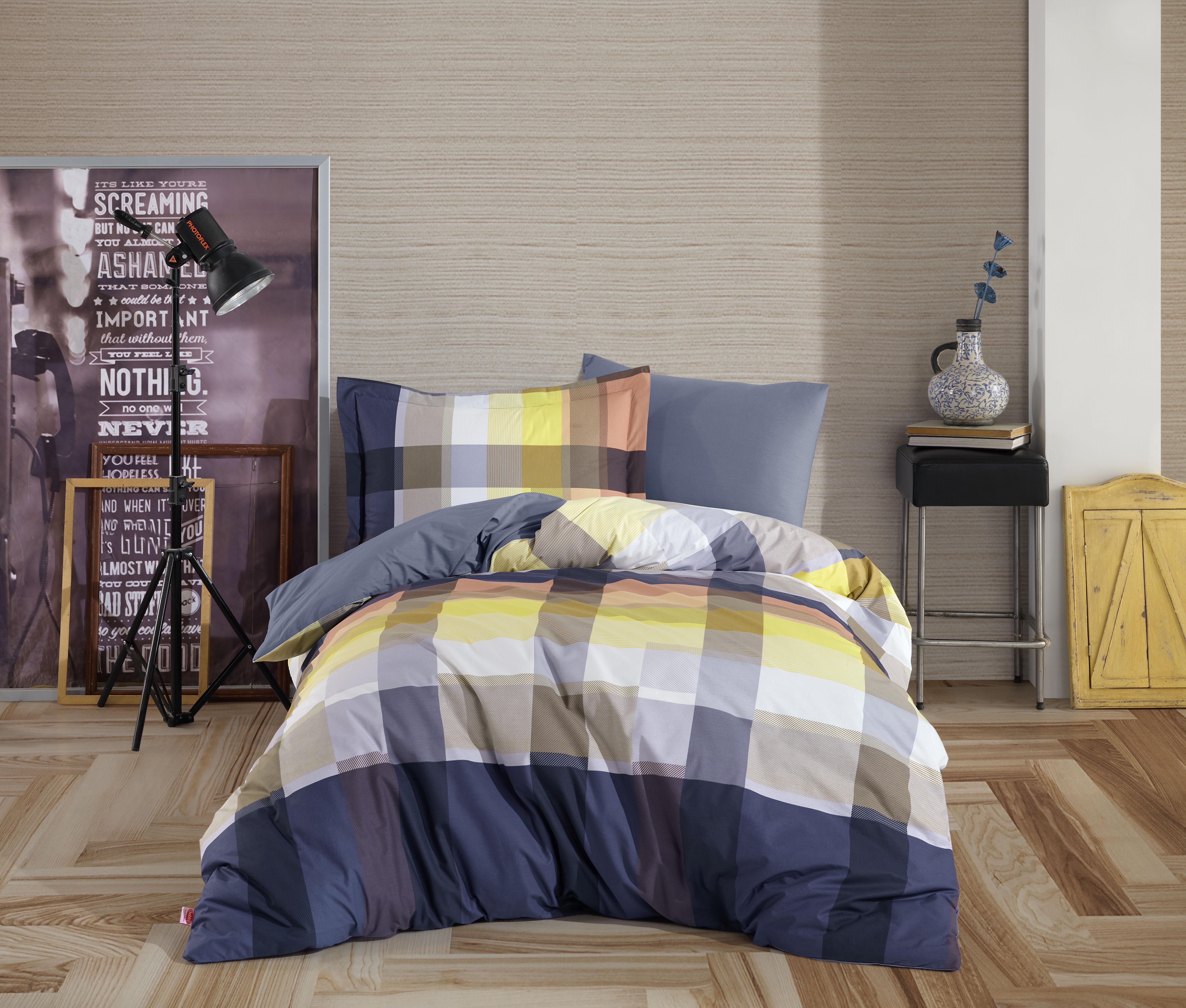 Комплект постельного белья HOBBY Poplin VIRGINIA 160х220 см/50х70 см Синий (8698499166684)