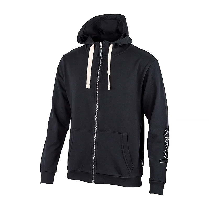 Толстовка чоловіча JEEP HOODED SWEATSHIRT FULL ZIP Sleeve Embroidery S Чорний (O102571-B963 S)