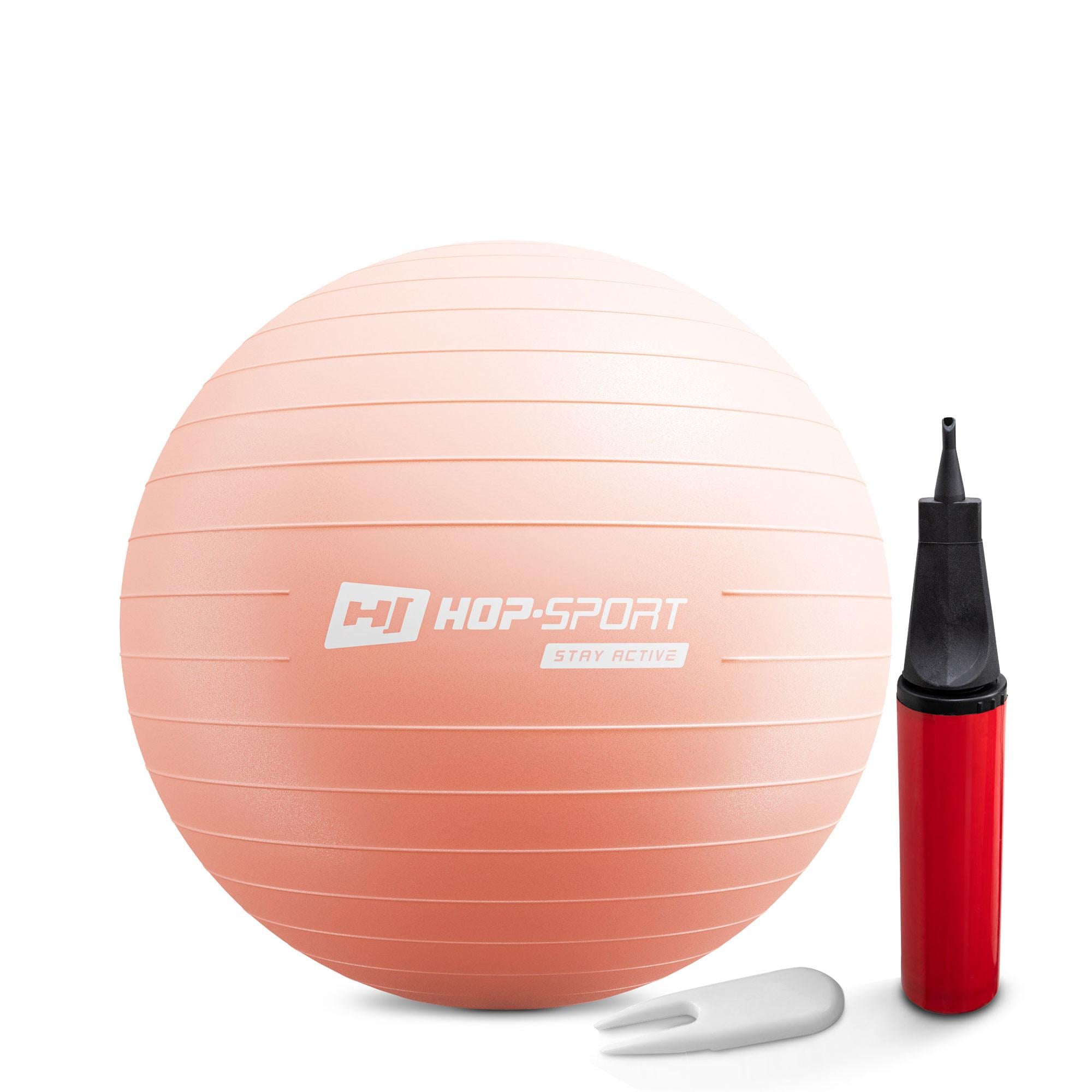 Фитбол Hop-Sport 55 см + насос Розовый (2183)