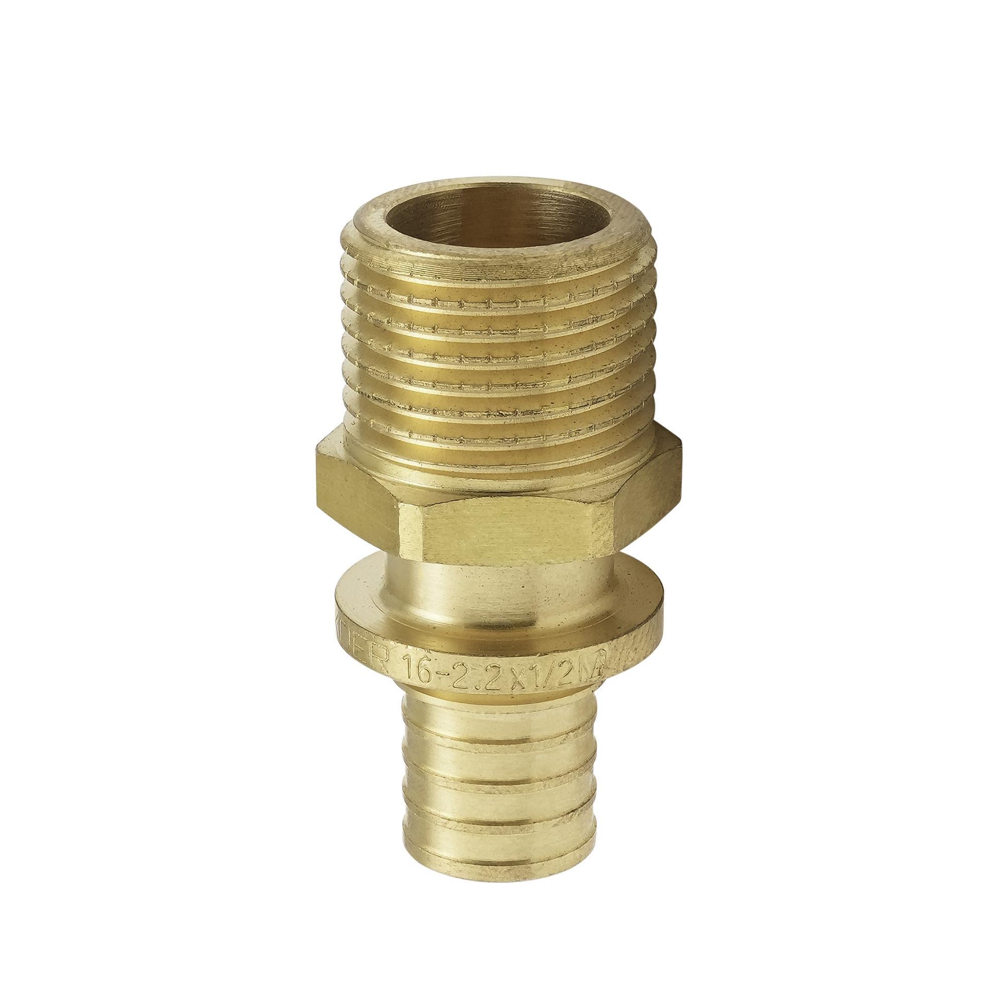 Натяжной переходник KOER KA.A06M-16 с наружной резьбой латунный 16x2,2 мм x 1/2"M (OL-KR4849) - фото 3 Натяжной переходник KOER KA.A06M-16 с наружной резьбой латунный 16x2,2 мм x 1/2"M (OL-KR4849) - фото 3
