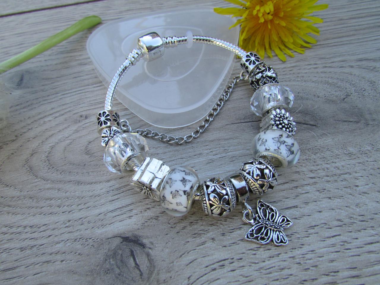 Женский браслет в стиле Пандора Бабочка