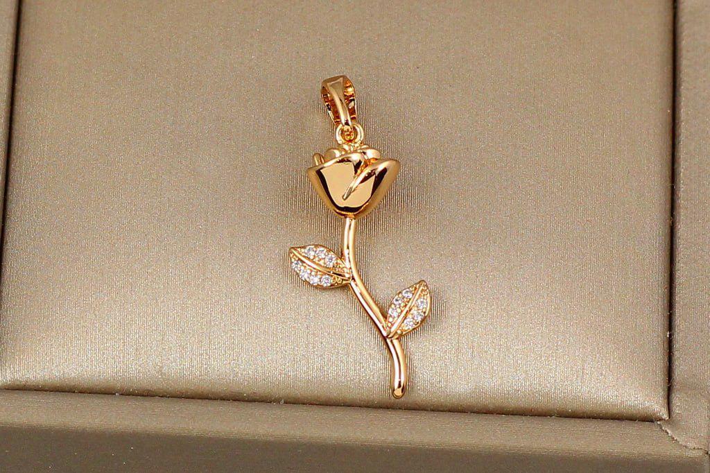 Кулон Xuping Jewelry золотая роза 2,4 см Золотистый (29294762)