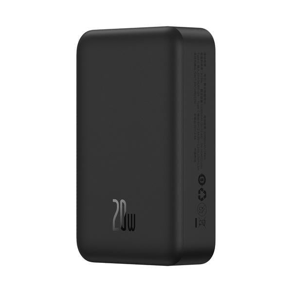Повербанк Baseus Magnetic Mini 20000 mAh 20 W 2в1 QC3.0+PD3.0 с беспроводной зарядкой Qi 15 W Black (PPCX150001)