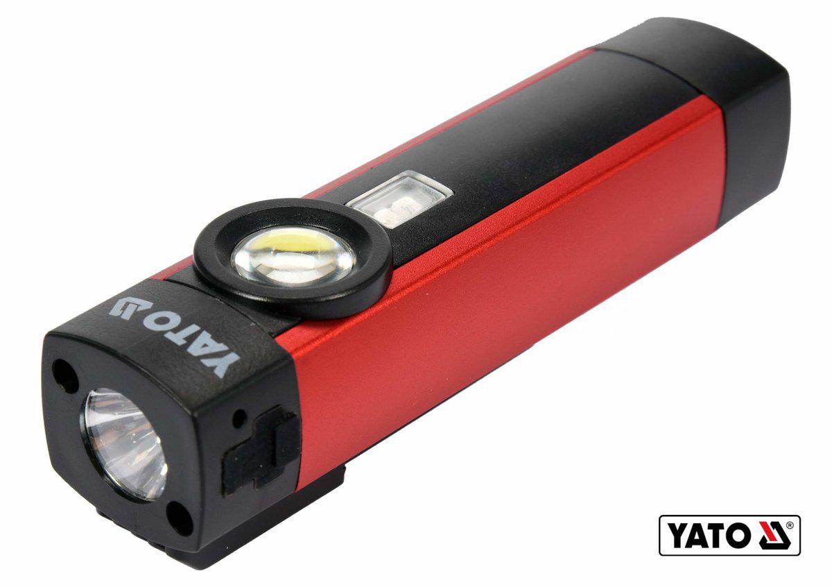 Фонарь светодиодный аккумуляторный YATO: Li-Ion 3.7 В 2 Агод, 5 Вт, 3 режима: УФ, 200/300 lm Фонарь светодиодный аккумуляторный YATO: Li-Ion 3.7 В 2 Агод, 5 Вт, 3 режима: УФ, 200/300 lm