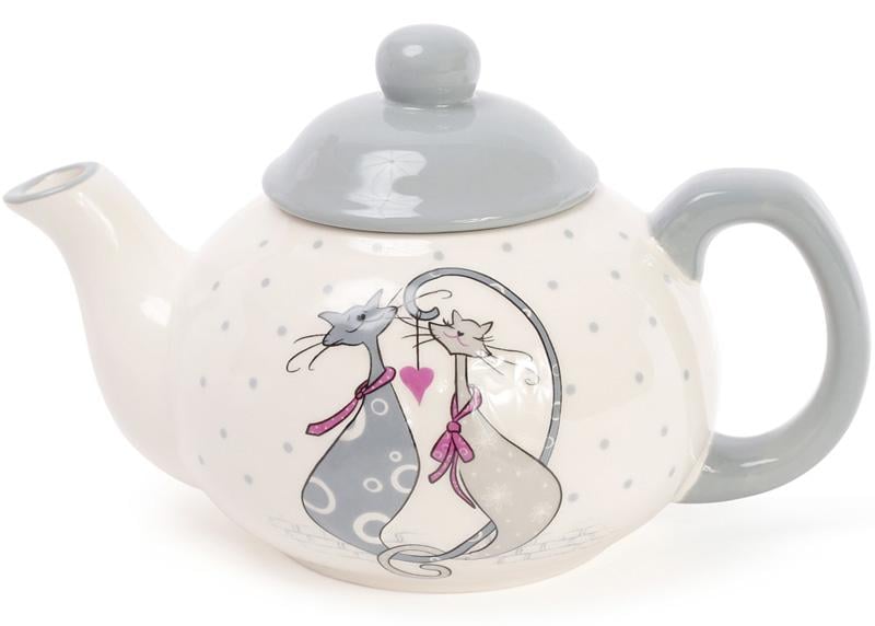 Чайник заварювальний Закохані коти 790 мл керамічний (BD-DM488-L) Чайник заварювальний Закохані коти 790 мл керамічний (BD-DM488-L)