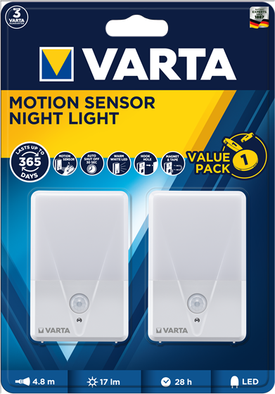 Ліхтарик Varta Motion Sensor Night Light подвійний (165)