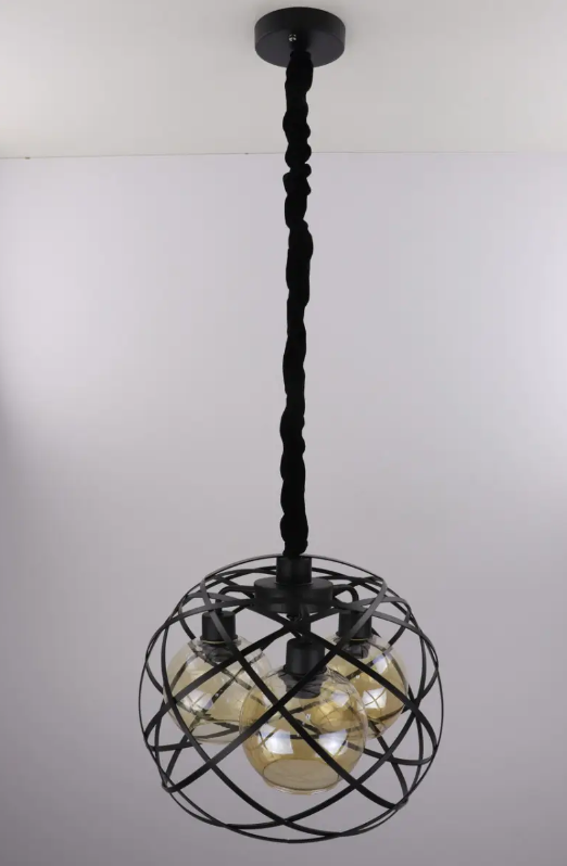 Люстра потолочная подвесная в стиле LOFT 11532/3 Черный (NA005071)