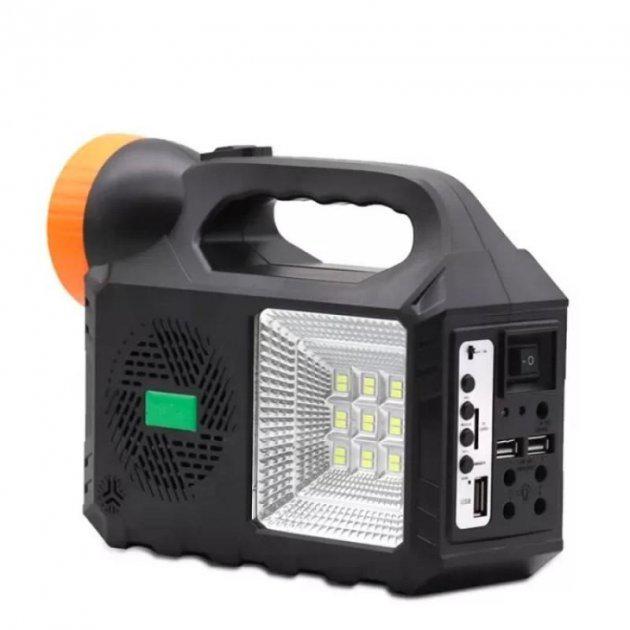 Ліхтар LED CcLamp GD-102 Bluetooth із сонячною панеллю/радіо/MP3 плеєр/функцією повербанку та 3 лампочками Чорний - фото 3 Ліхтар LED CcLamp GD-102 Bluetooth із сонячною панеллю/радіо/MP3 плеєр/функцією повербанку та 3 лампочками Чорний - фото 3