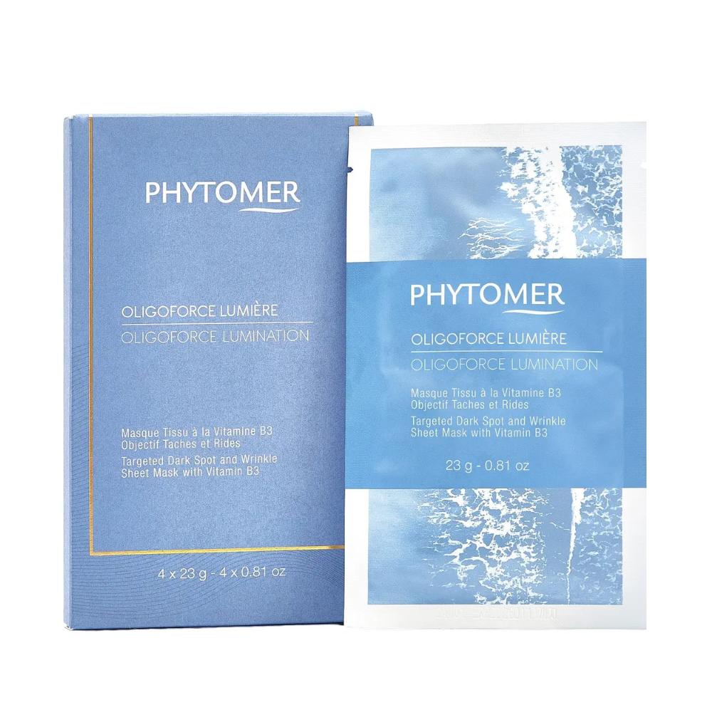 Маска для обличчя Phytomer Oligoforce Lumination Targeted Dark Spot and Wrinkle Sheet Mask With Vitamin B3 4 шт.