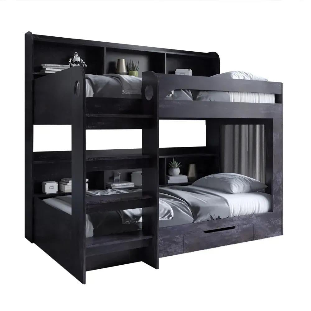 Ліжко Майнкрафт з шухлядою 90х190 см Бетон темний (28265453) - фото 2