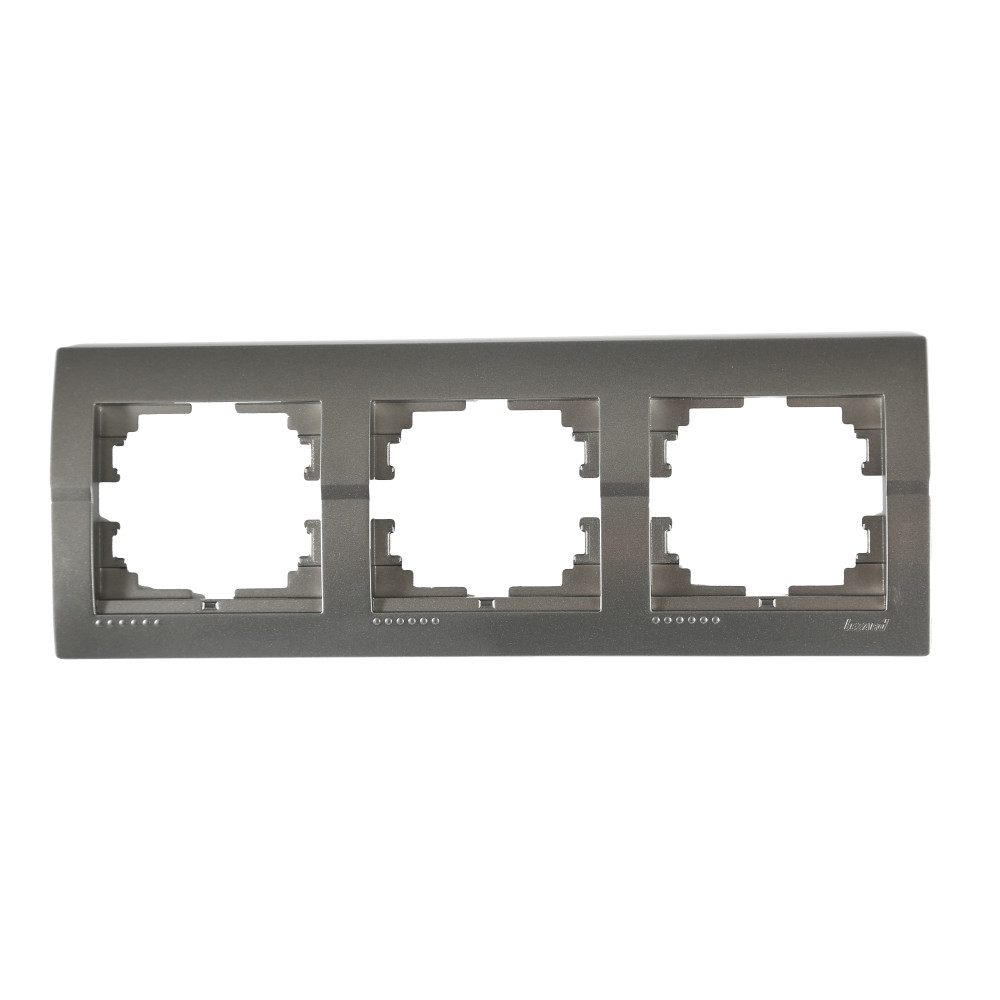 Рамка Lezard Deriy 3-местная горизонтальная Темно-серый