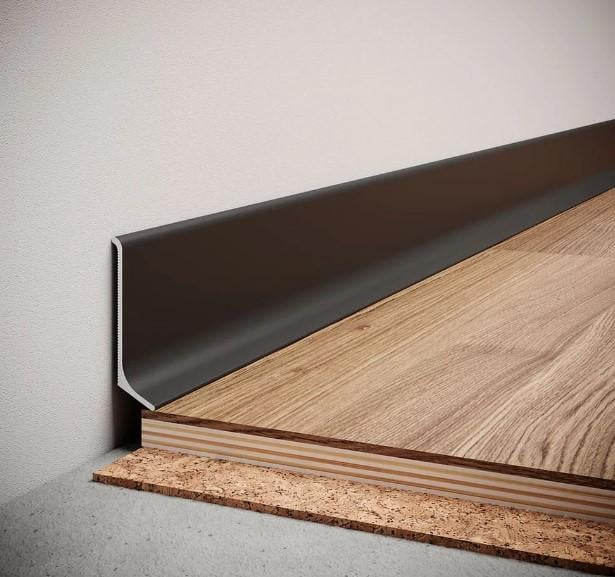 Плинтус алюминиевый накладной 40х12х2700 мм RAL 9005 Черный (20713918)