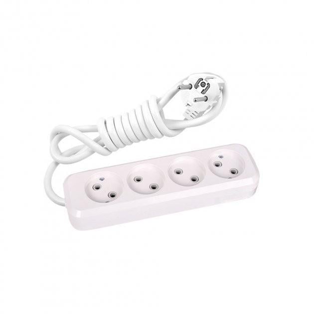 Удлинитель Lider 4 гнезда без заземления 2 м Белый (LP16-412)