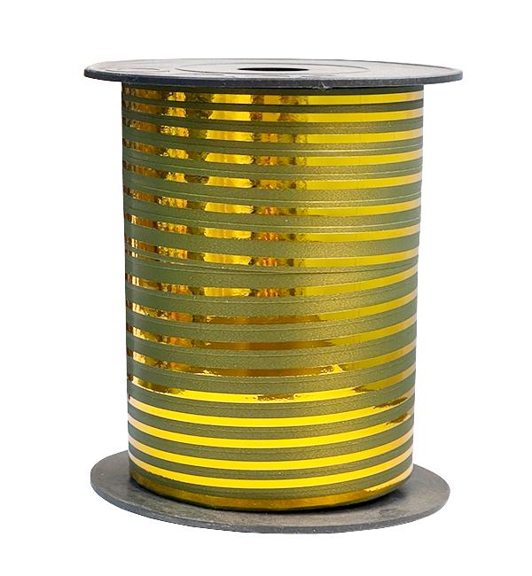 Лента для воздушных шариков длина 50 м Оливковый с золотым (1356320)