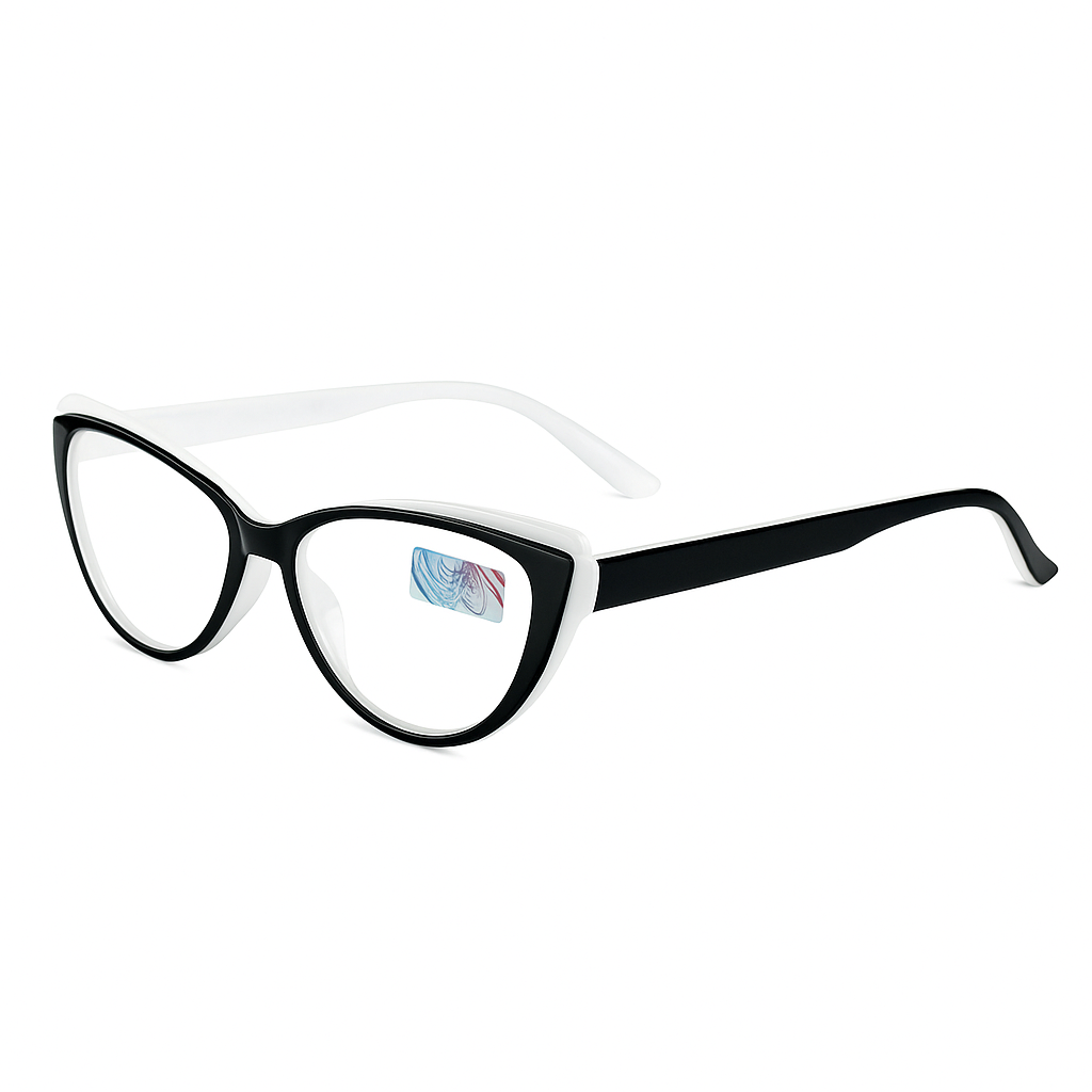 Окуляри жіночі з міцною пластиковою оправою та прозорими лінзами для читання плюс та мінус Білий (550)