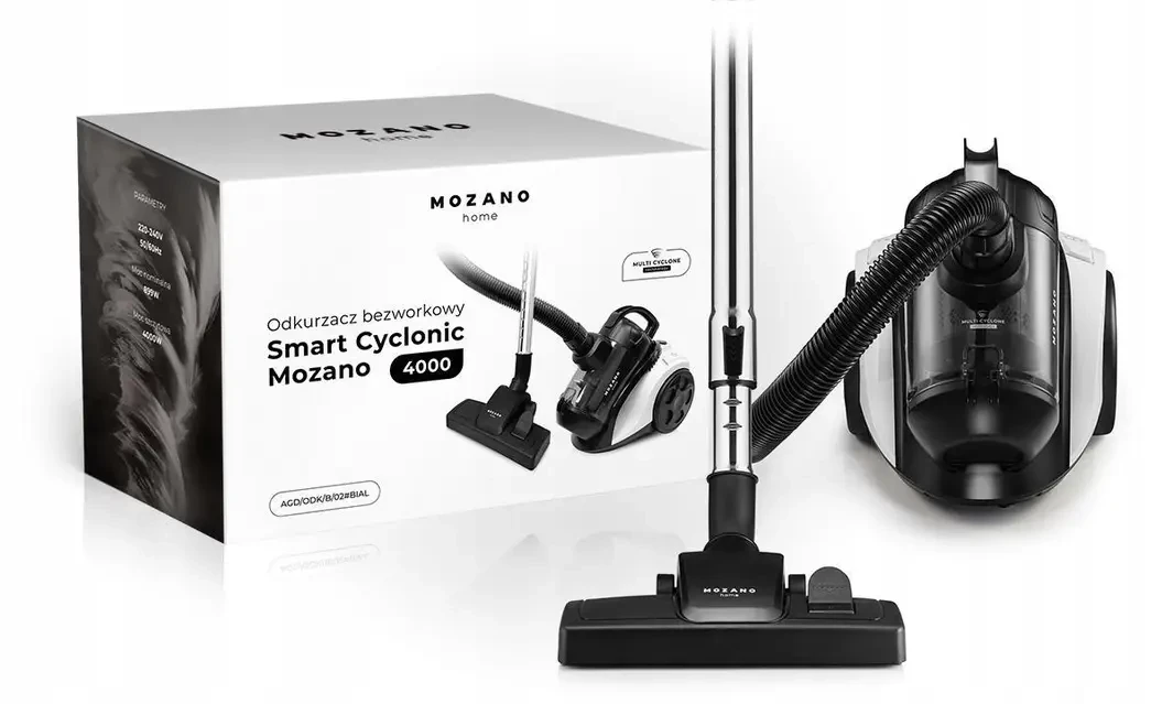 Пылесос циклонный без мешка Mozano AGD/ODK/B/02#BIAL с турбощеткой Пылесос циклонный без мешка Mozano AGD/ODK/B/02#BIAL с турбощеткой