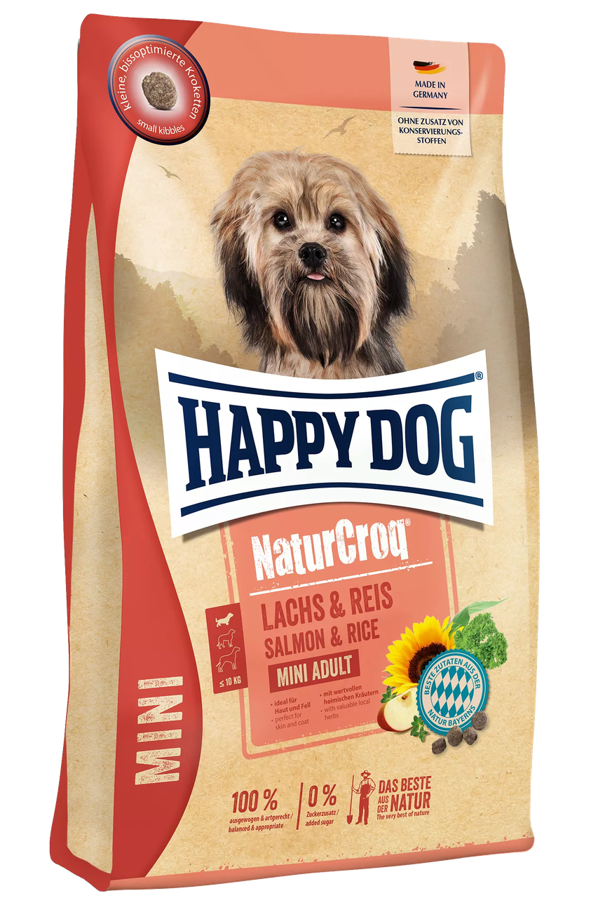 Сухой корм Happy Dog Naturcroq Mini Lachs&Reis с лососем и рисом для взрослых собак пород мини 4 кг