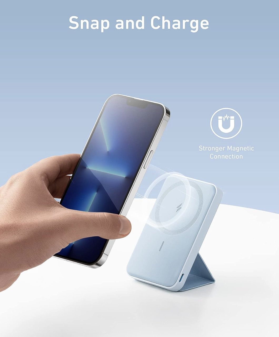 Повербанк Anker 622 Magnetic Magsafe iPhone 16/16 Pro/16 Pro Max iPhone 15/14/13/12 Series с подставкой 5000 mAh Blue (2083974090) - фото 5 Повербанк Anker 622 Magnetic Magsafe iPhone 16/16 Pro/16 Pro Max iPhone 15/14/13/12 Series с подставкой 5000 mAh Blue (2083974090) - фото 5