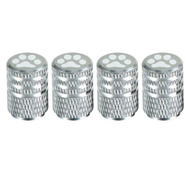 Набір ковпачків на ніпель для автомобіля SUNROZ Caps 3 Stripes Pad Лапка 4 шт. Grey