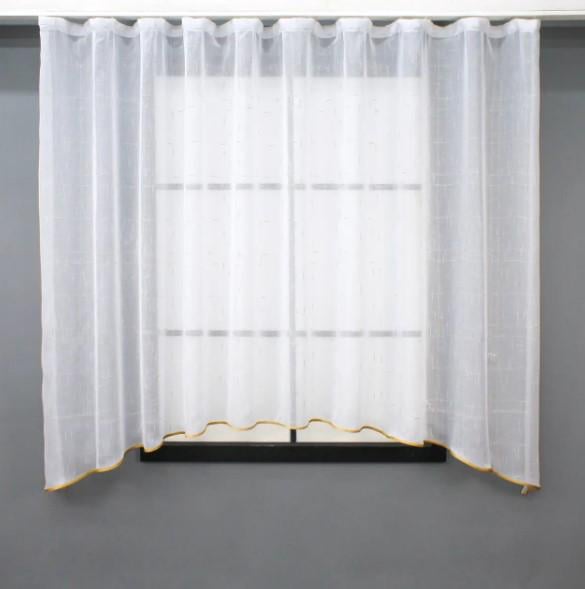 Тюль арка Ивонна лен с золотистым вкраплением 270х170 см Белый (000к 51-216)