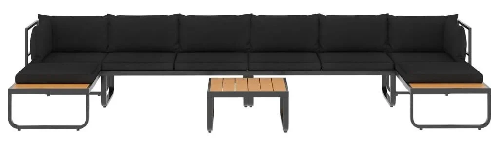 Комплект уличной мягкой мебели в стиле LOFT с металлическим каркасом Черный (KS-1359)