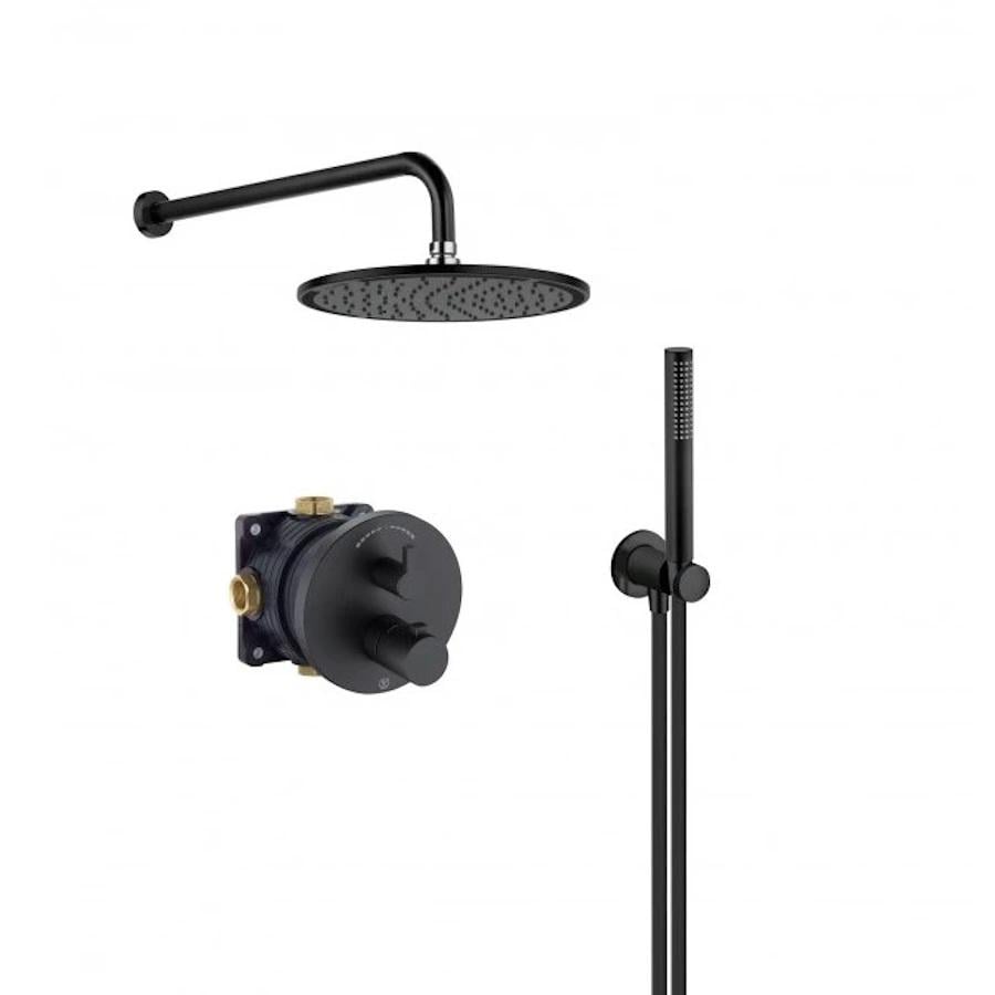 Душова система Kludi Nova Fonte з термостатом латунь Чорний матовий (208313915)