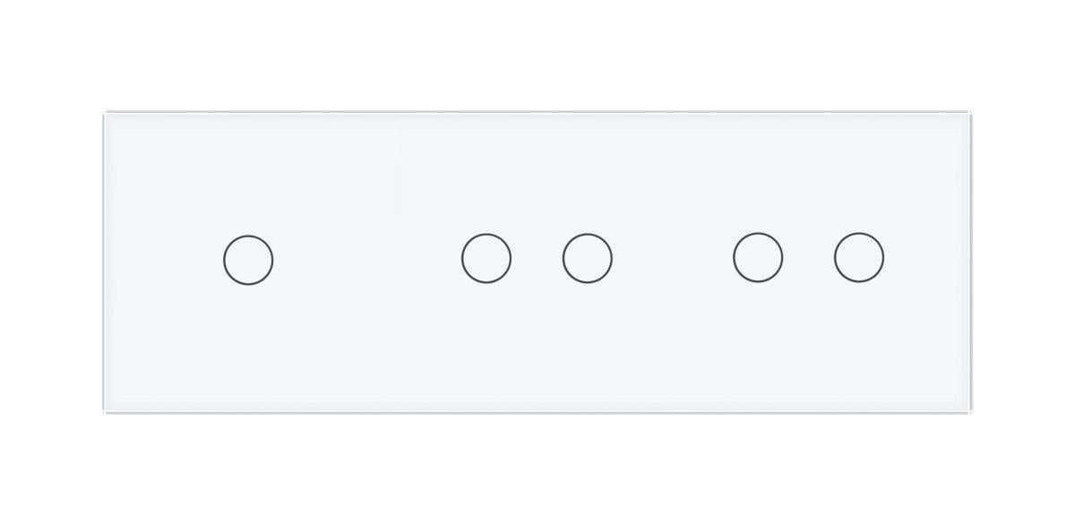 Сенсорний радіокерований вимикач Livolo 5 сенсорів скляний Білий (VL-C701R/C702R/C702R-11)