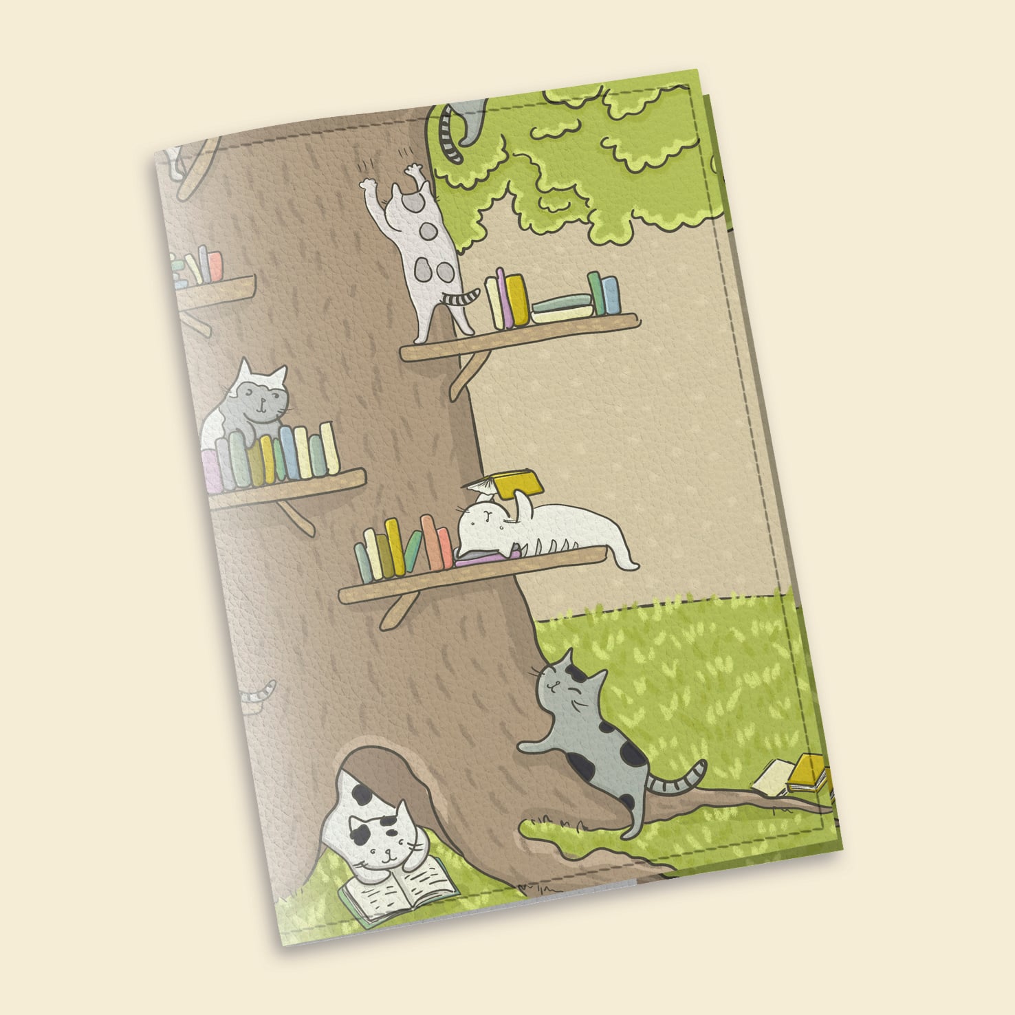 Обложка на паспорт The cover Коты на дереве 9,6x13,3 см (904013)
