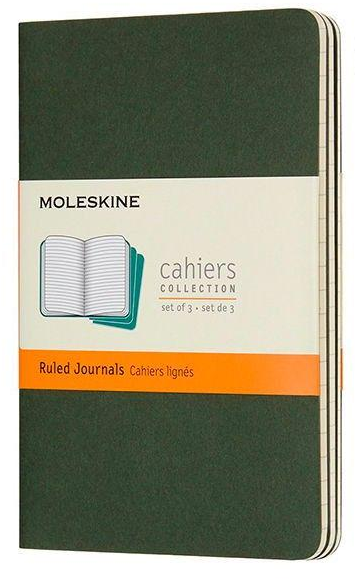 Набор блокнотов Moleskine Cahier маленьких 3 шт. Зеленый (CH011K15)