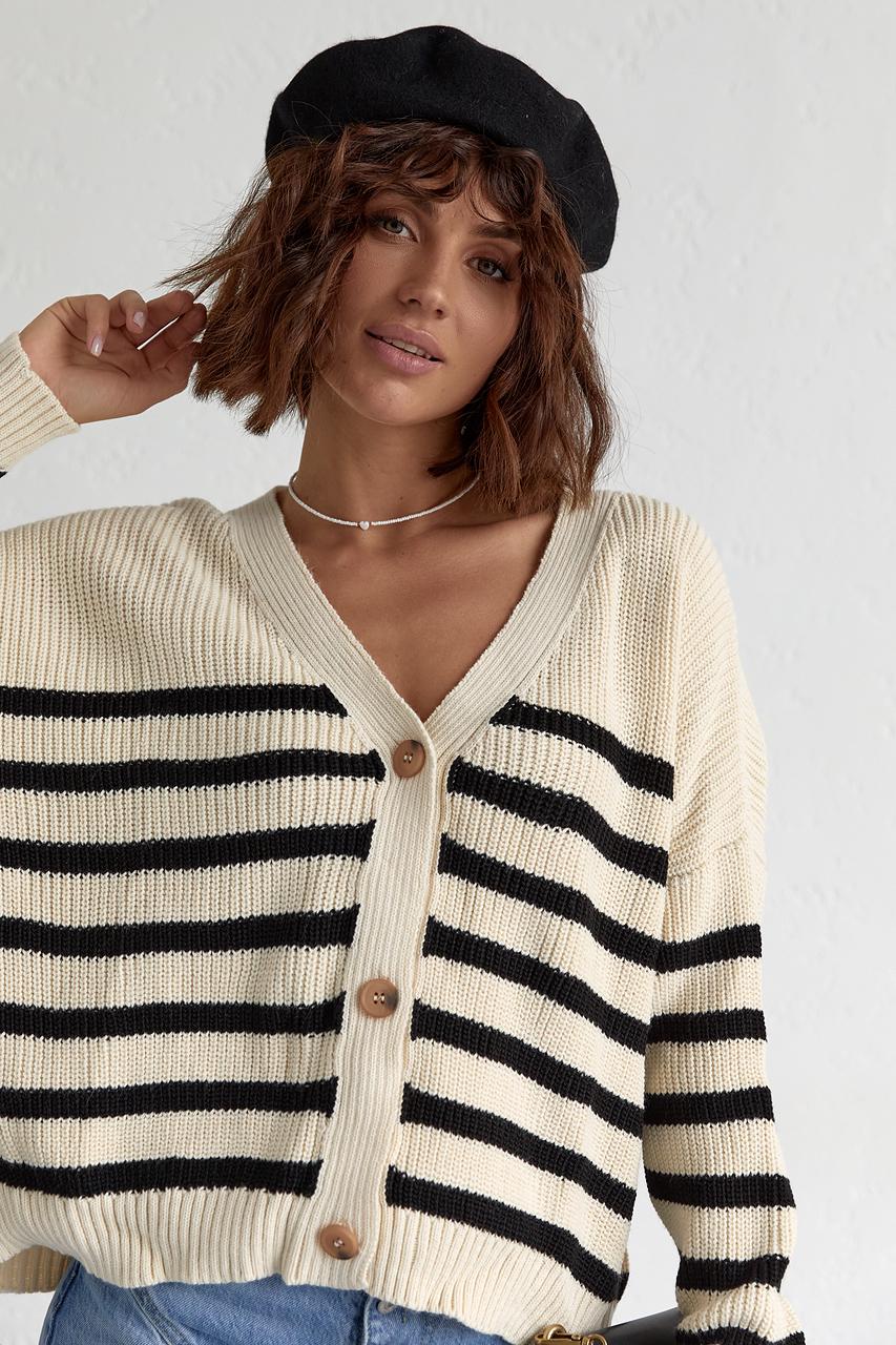 Кардиган вязаный оверсайз M Бежевый (11352432) - фото 6 Кардиган вязаный оверсайз M Бежевый (11352432) - фото 6