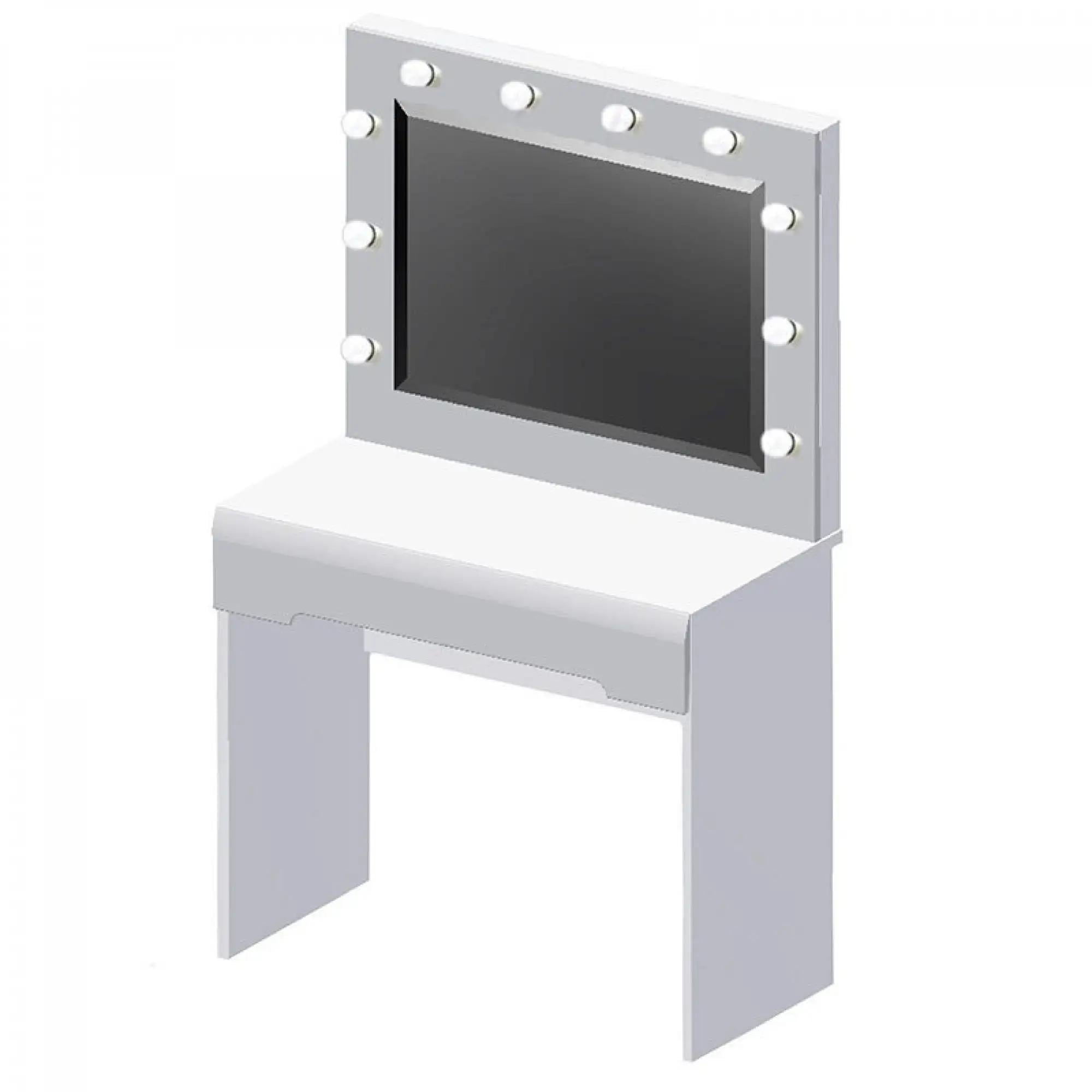 Туалетный столик ВМК с зеркалом Белый/Белый глянец (GRB-1939)