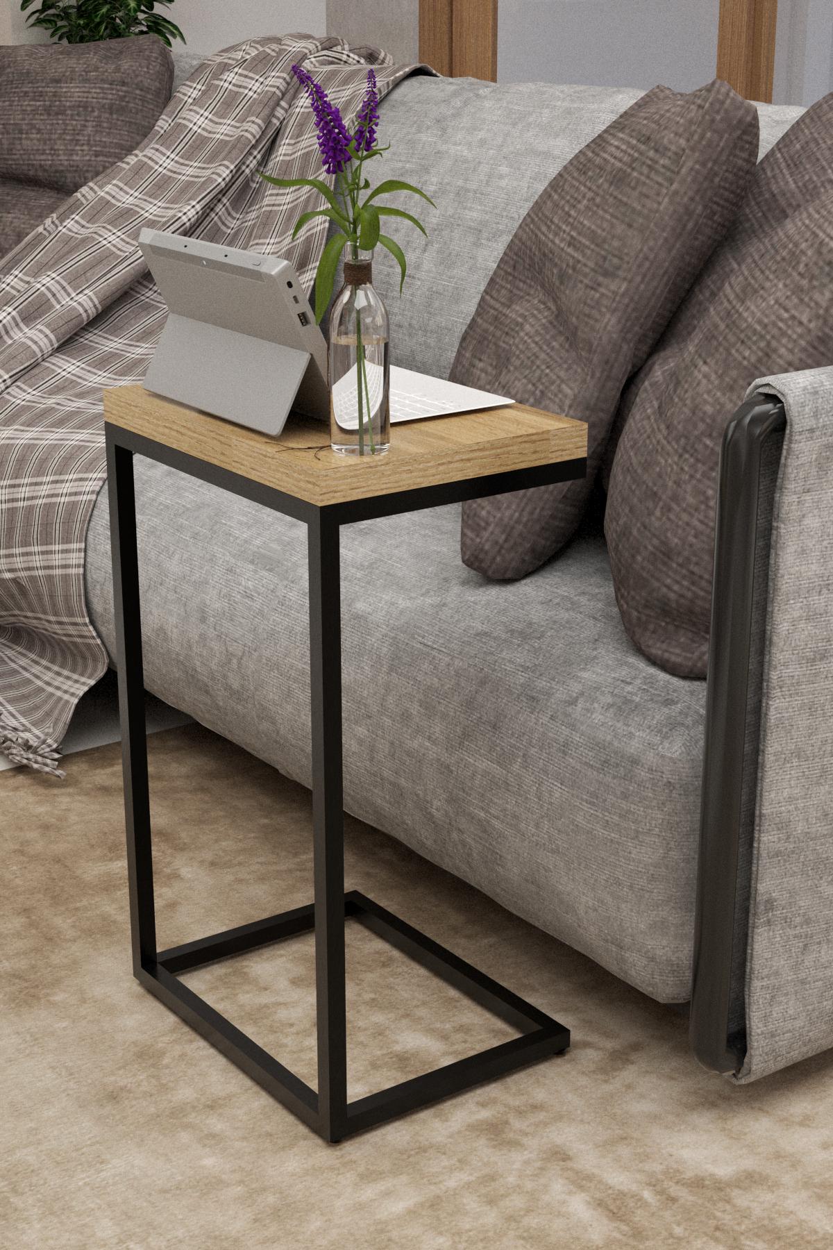 Столик приставной EcoLoft Сиена DSP-1226-1 в стиле лофт Дуб Аппалачи (29196933)