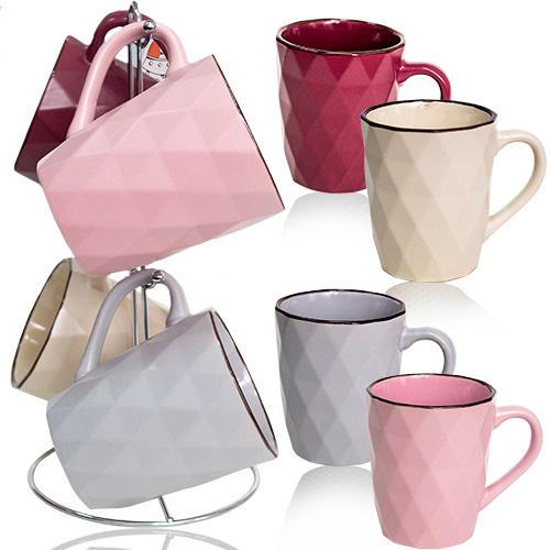 Набор кружок Грани на стойке 350 мл 4 шт.