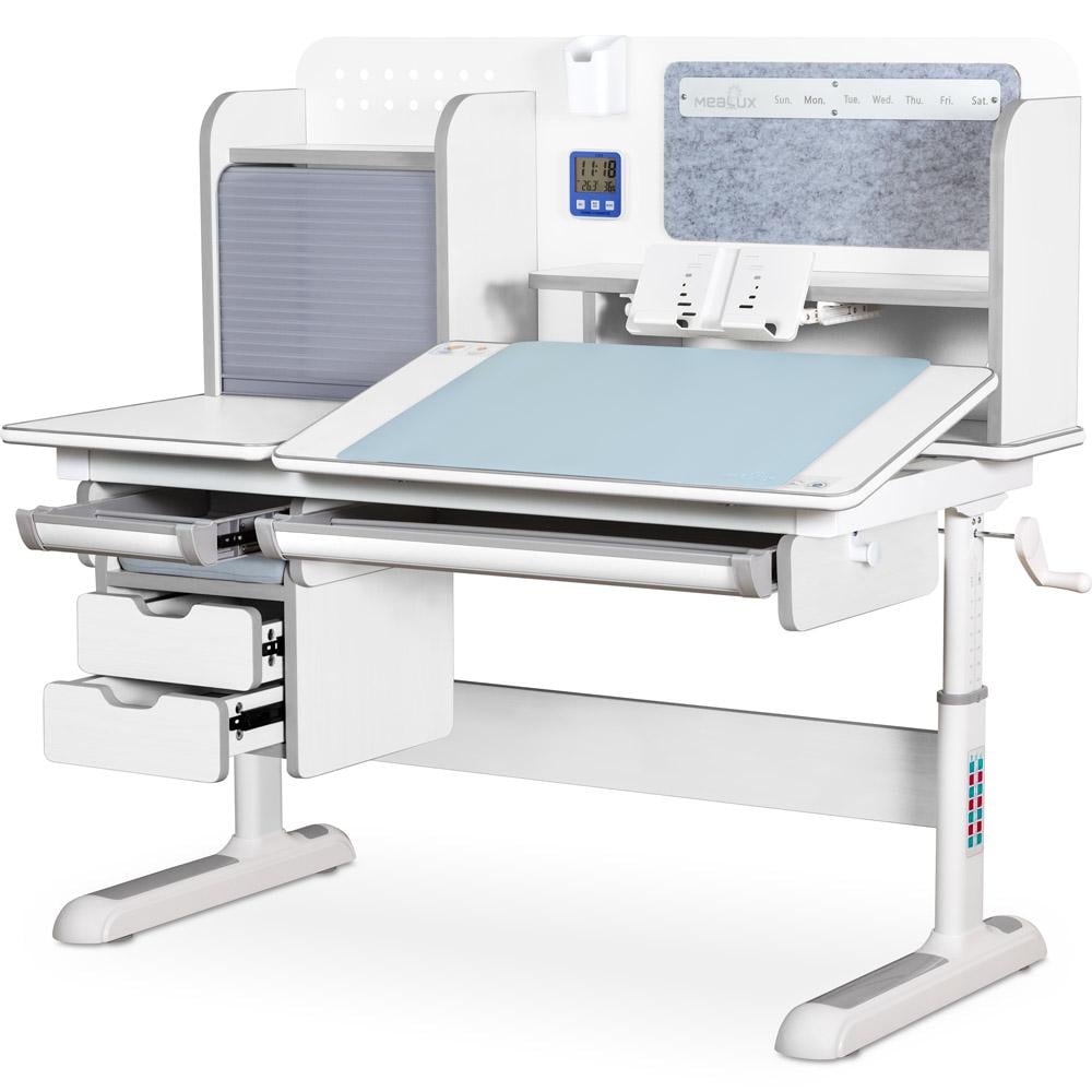 Парта трансформер шкільна ергономічна дитяча Mealux Winnipeg Multicolor Plus Білий/Сірий (BD-630 WG з тумбою) - фото 6 Парта трансформер шкільна ергономічна дитяча Mealux Winnipeg Multicolor Plus Білий/Сірий (BD-630 WG з тумбою) - фото 6