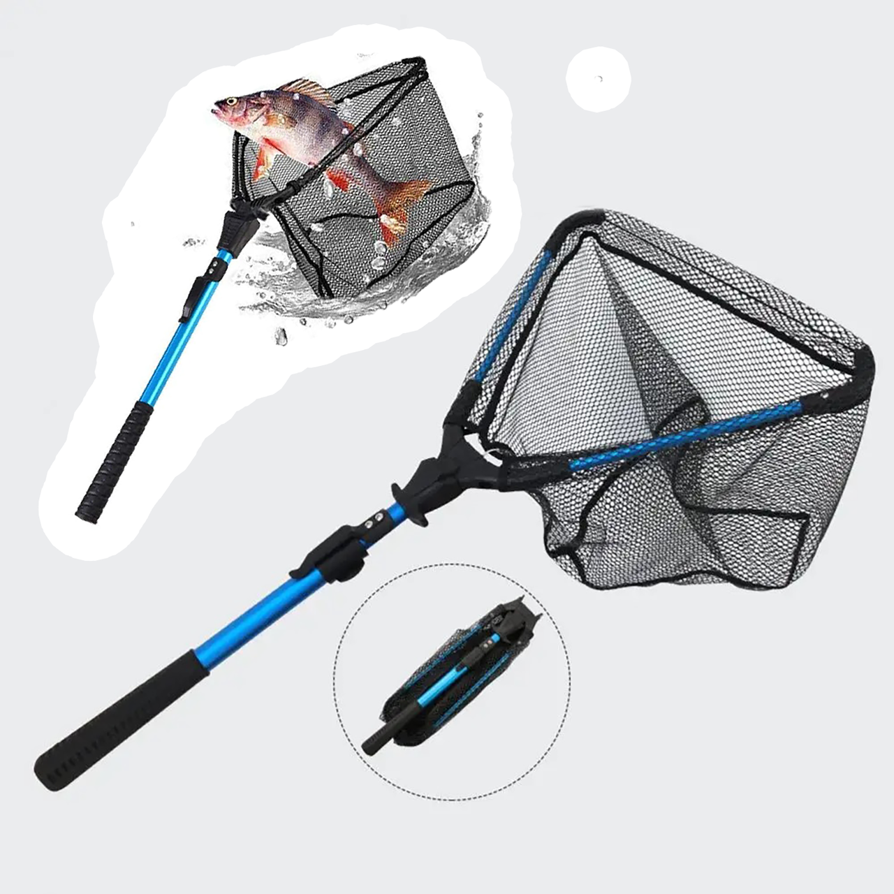 Сачок рибальський телескопічний 94х33 см Blue - фото 5