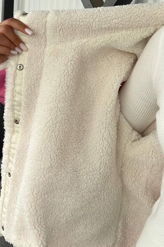 Куртка жіноча демісезонна двостороння на штучному хутрі M Рожевий (187052) - фото 2 Куртка жіноча демісезонна двостороння на штучному хутрі M Рожевий (187052) - фото 2