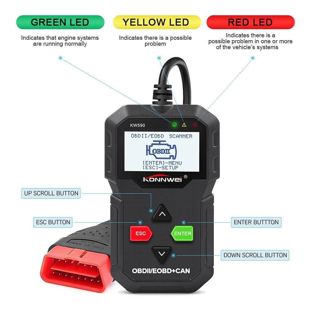 Сканер діагностичний Konnwei KW590 OBD II/EOBD+CAN - фото 9