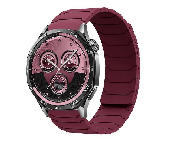 Ремешок Silicone Magnetic для смарт-часов Amazfit T-Rex 3 22 мм Бордовый