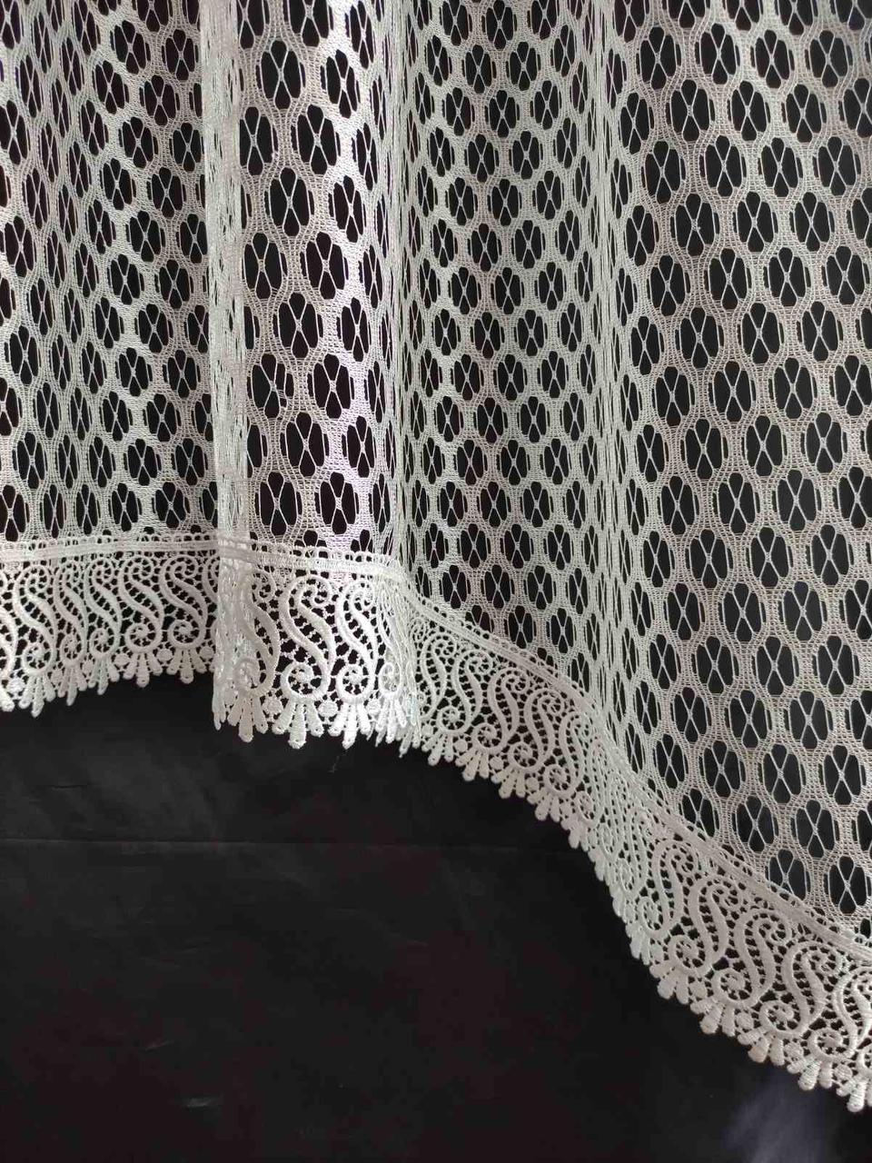 Фіранка Белла сітка з шифоновим ламбрекеном 285х170 см Білий з бордовим (кр-01) - фото 3 Фіранка Белла сітка з шифоновим ламбрекеном 285х170 см Білий з бордовим (кр-01) - фото 3