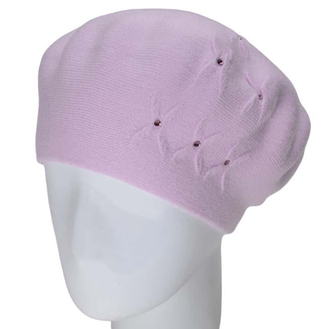 Берет жіночий з віскозної пряжі Novita Бінго L р. 57-58 Світла фіалка