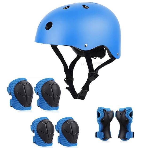 Шолом для велосипеда та наколінники та налокітники та наладонники Синій (29198653)