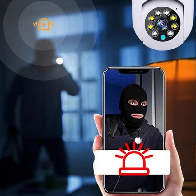 Камера відеоспостереження панорамна Smart Camera 2DUAL LENS LAMP на 360° з WIFI внутрішня (2134436757) - фото 4