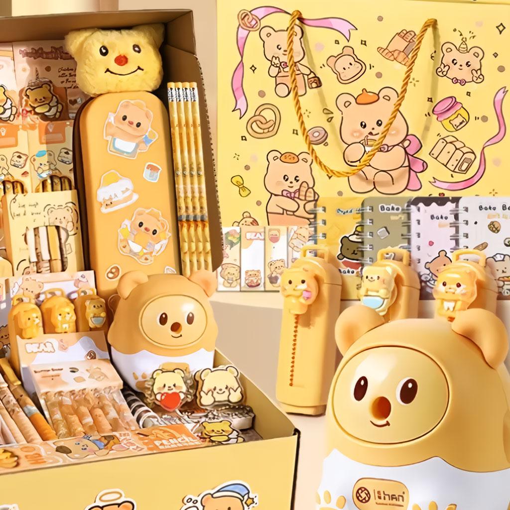 Набір канцелярії в чемодані Ведмедик 55в1 Жовтий - фото 4 Набір канцелярії в чемодані Ведмедик 55в1 Жовтий - фото 4