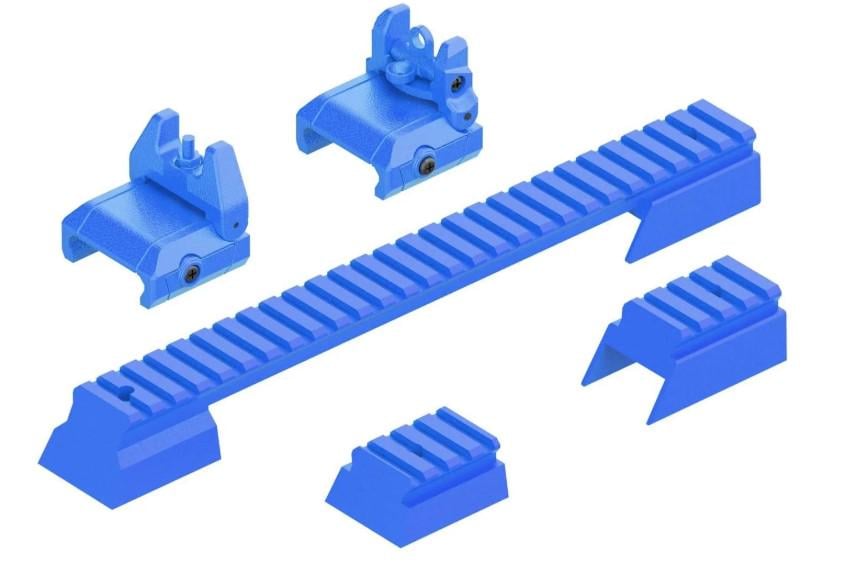 Набор тактического крепления на рейку и набор прицелов для бластера fxt works b0b1hydgqt Синий