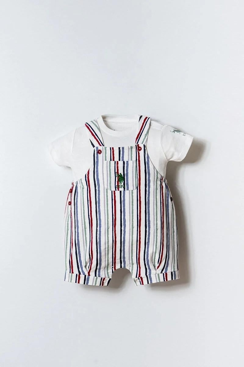 Комплект комбинезона и футболки для мальчика U.S. Polo ASSN USB2876 12-18 месяцев 86 см Белый (8684053504863)